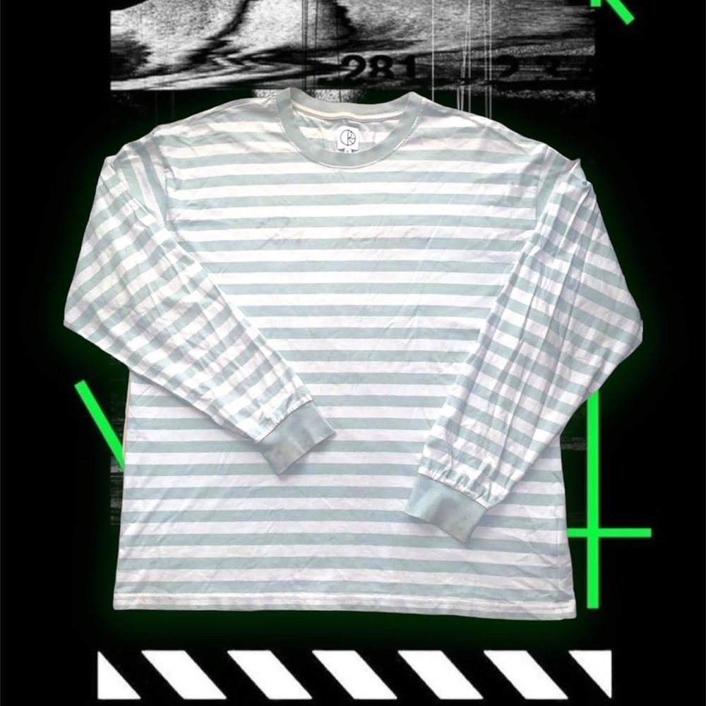 POLAR SKATE CO. Signature Striped Long Sleeve T-Shirt - Stone Blue